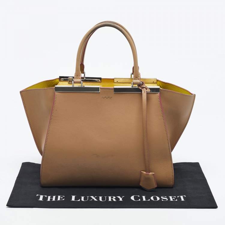 Pre Owned Fendi Beige Leather Medium 3Jours Tote