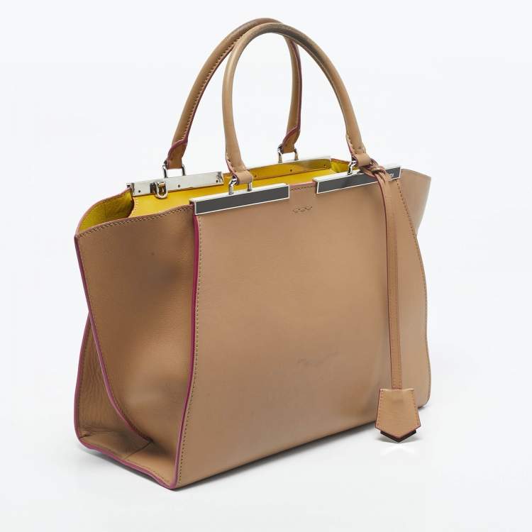 Pre Owned Fendi Beige Leather Medium 3Jours Tote
