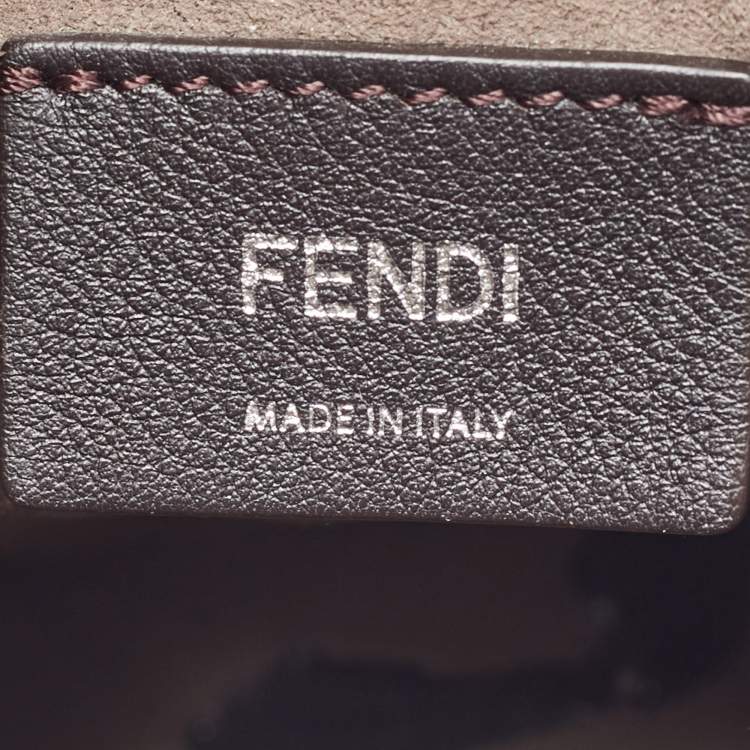 Pre Owned Fendi Brown/Black Zucca Leather Mini Mon Tresor Drawstring Bucket Bag