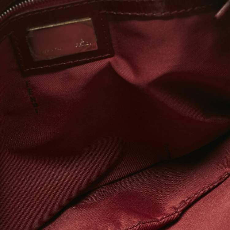 Pre Owned Fendi Red/Tobacco Zucca Nylon and Leather Double Pocket Shoulder Bag