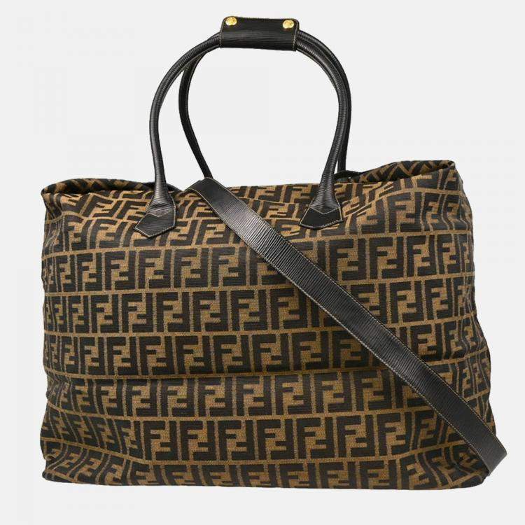 Pre Owned Fendi Brown Zucca Canvas Tote Bag
