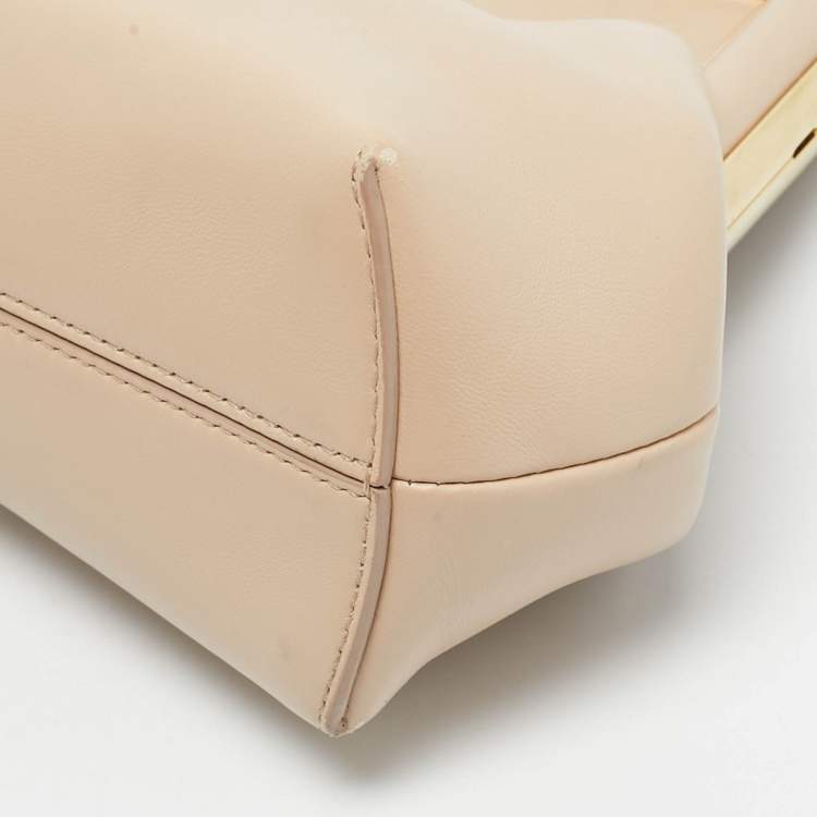 Pre Owned Fendi Beige Leather Small First Shoulder Bag