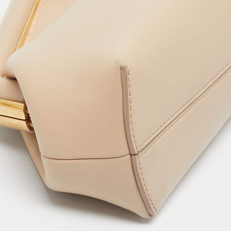 Pre Owned Fendi Beige Leather Small First Shoulder Bag