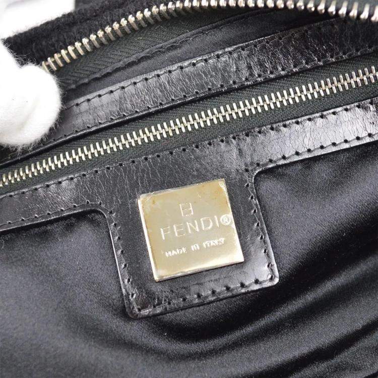Pre Owned Fendi Black Wool Shoulder Bag