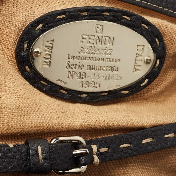 Pre Owned Fendi Black Selleria Leather Large Linda Satchel 