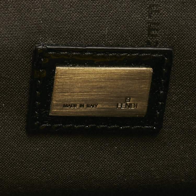 Pre Owned Fendi Brown/Black Stripe Calfhair and Velvet B Bag Shoulder Bag
