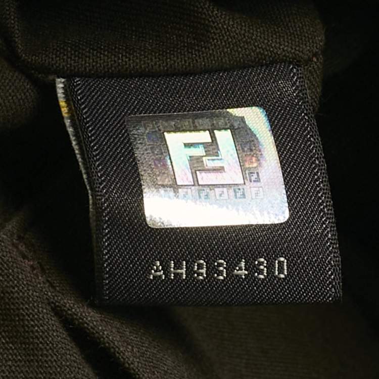 Pre Owned Fendi Brown/Black Stripe Calfhair and Velvet B Bag Shoulder Bag