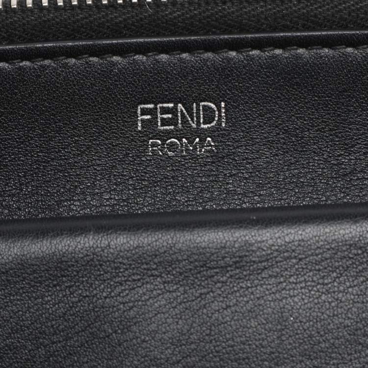 Pre Owned Fendi Black Leather Rainbow Stud Crossbody Bag