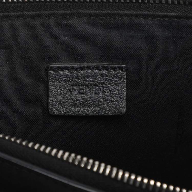 Pre Owned Fendi Black Leather Rainbow Stud Crossbody Bag