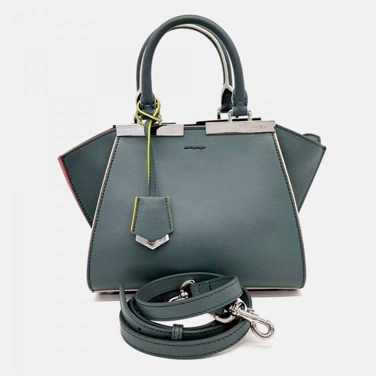 Pre Owned Fendi Green Leather Toijour Mini Bag