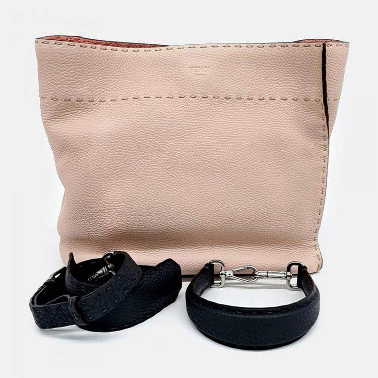 Pre Owned Fendi Pink Leather Selleria Anna Bag