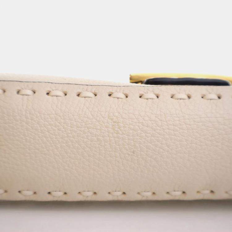 Pre Owned Fendi Roma Selleria Cuoio Calfskin Baguette Bag