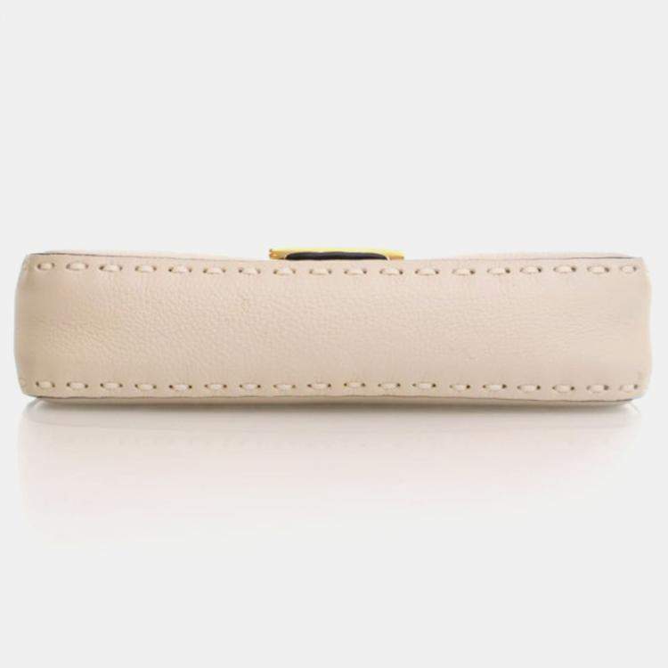 Pre Owned Fendi Roma Selleria Cuoio Calfskin Baguette Bag