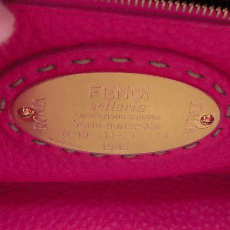 Pre Owned Fendi Selleria Peekaboo 2wayBag Pink Leather Size Mini