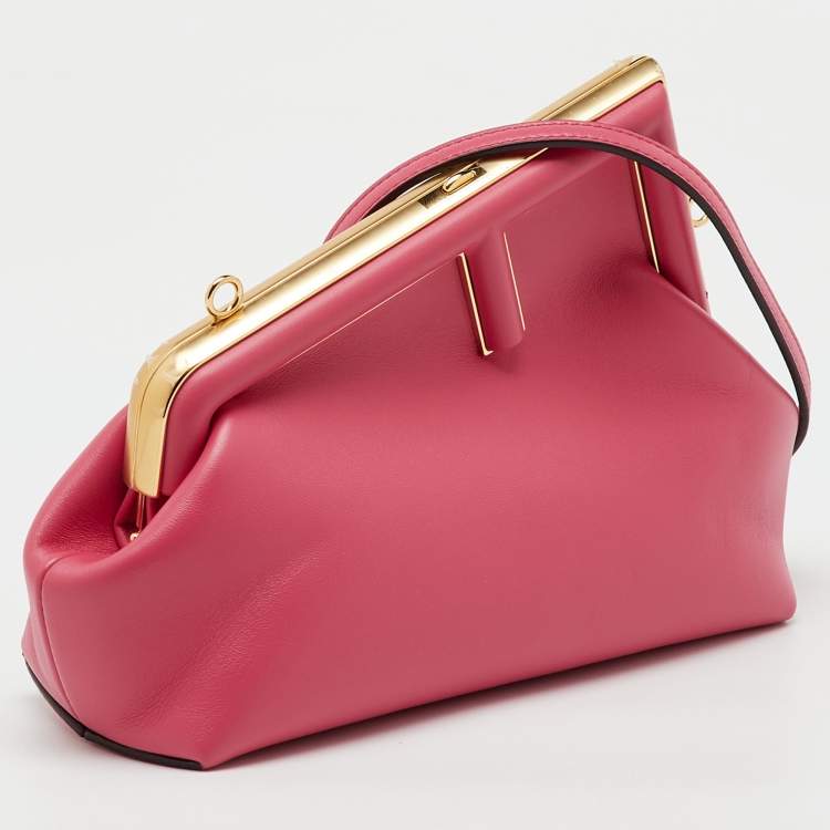 Pre Owned Fendi Pink Leather Fendi First Small Shoulder Bag