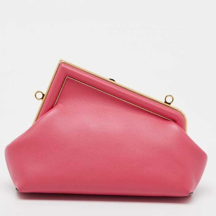 Pre Owned Fendi Pink Leather Fendi First Small Shoulder Bag