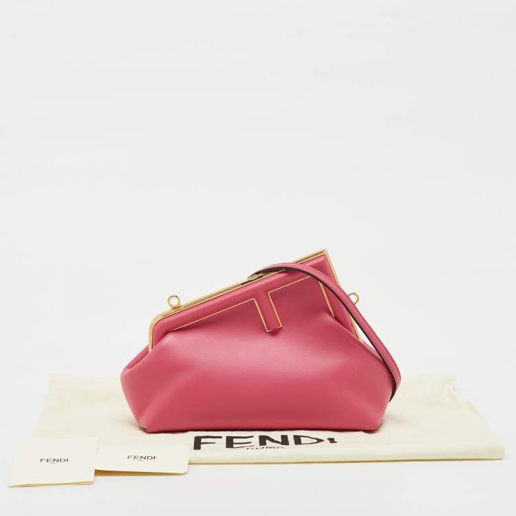Pre Owned Fendi Pink Leather Fendi First Small Shoulder Bag