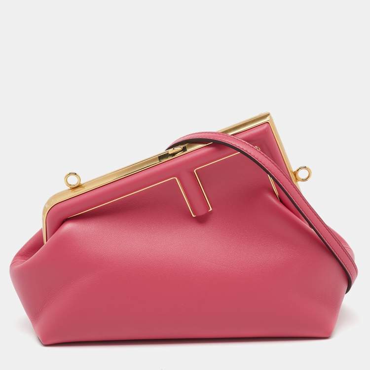 Pre Owned Fendi Pink Leather Fendi First Small Shoulder Bag