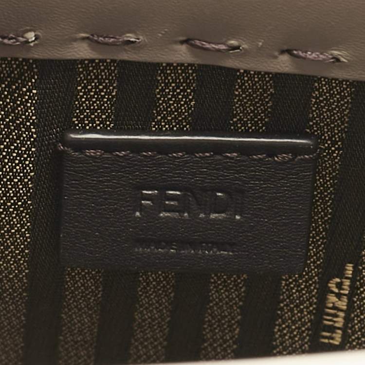 Pre Owned Fendi Grey Leather Mini Sunshine Tote