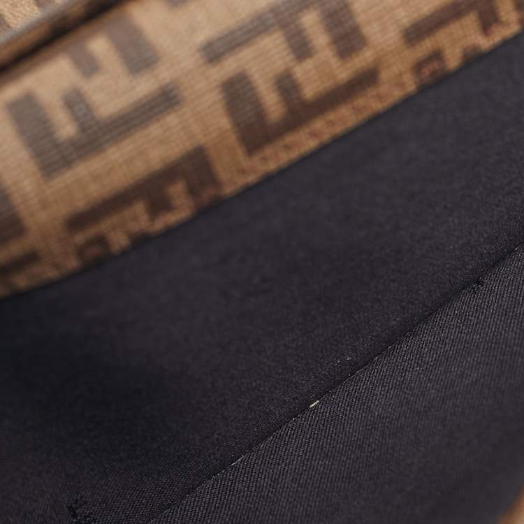 Pre Owned Fendi Brown Zuchinno Coated Canvas Forever Flap Continental Wallet