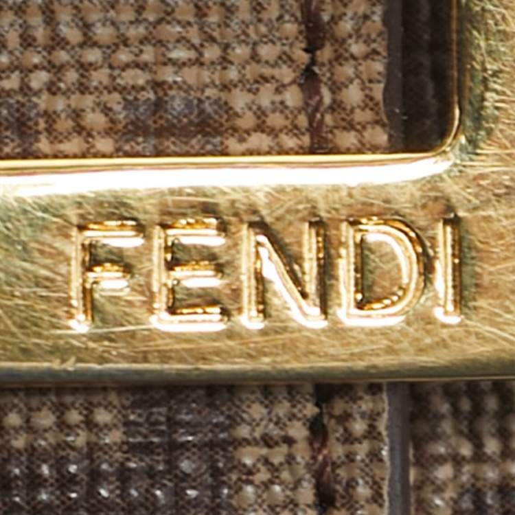 Pre Owned Fendi Brown Zuchinno Coated Canvas Forever Flap Continental Wallet