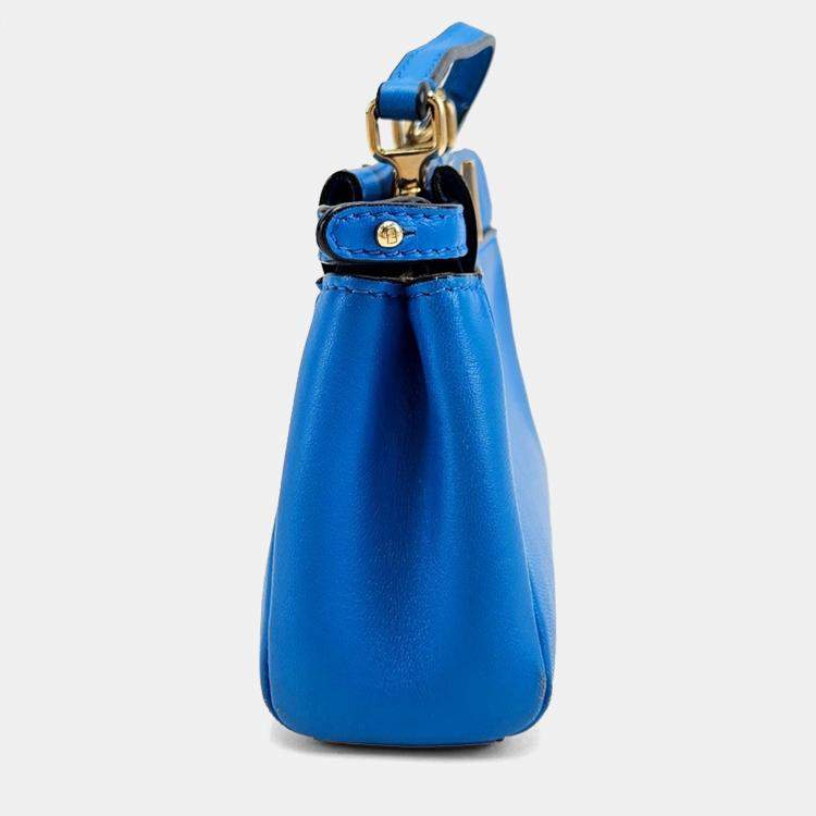 Pre Owned Fendi Nappa Leather Micro Peekaboo Bag