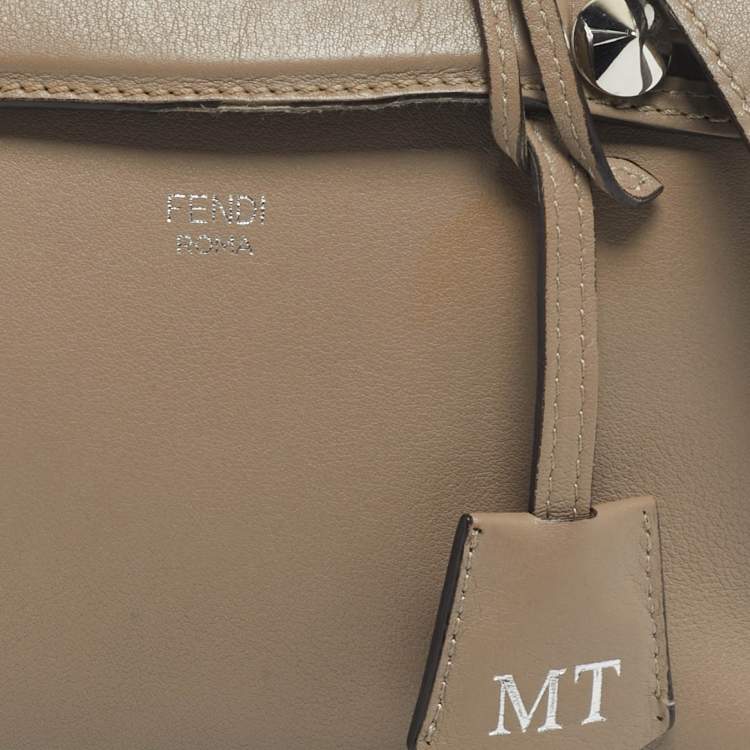 Pre Owned Fendi Beige Leather Mini By The Way Crossbody Bag