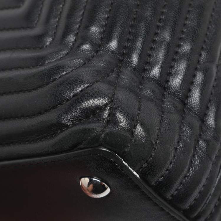 Pre Owned Fendi Black Quilted Leather Dotcom Click Shoulder Bag
