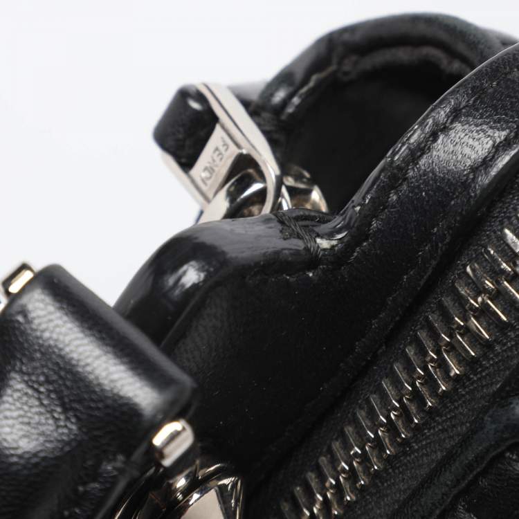 Pre Owned Fendi Black Quilted Leather Dotcom Click Shoulder Bag