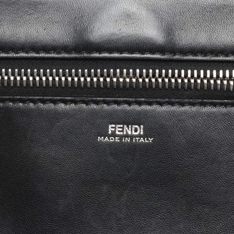 Pre Owned Fendi Black Quilted Leather Dotcom Click Shoulder Bag