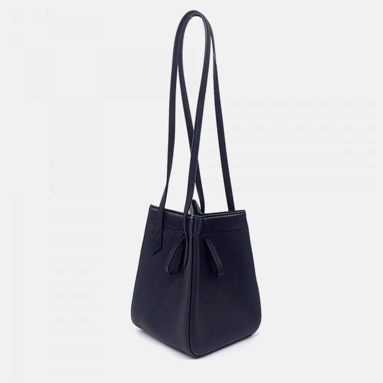Pre Owned Fendi Black Leather Origami Mini Bag
