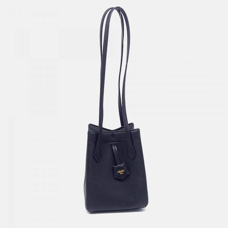 Pre Owned Fendi Black Leather Origami Mini Bag