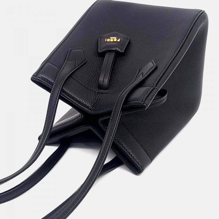Pre Owned Fendi Black Leather Origami Mini Bag