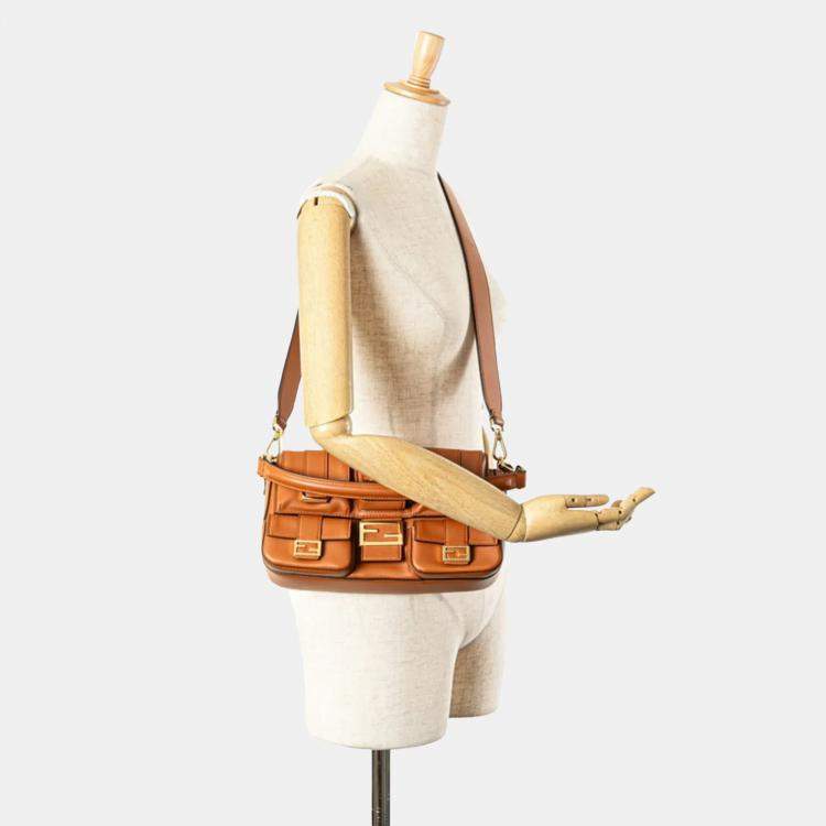 Pre Owned Fendi Baguette Brown Leather Shoulder Bag