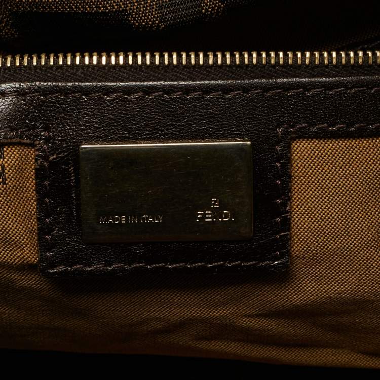 Pre Owned Fendi Tobacco Zucca Canvas and Leather Large Chef Tote