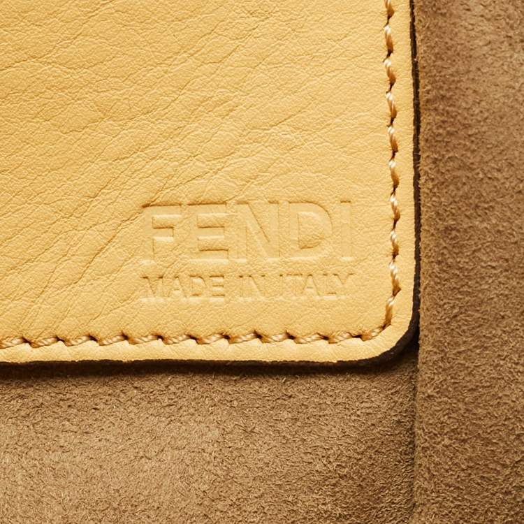 Pre Owned Fendi Two Tone Yellow Leather Large 3Jours Tote