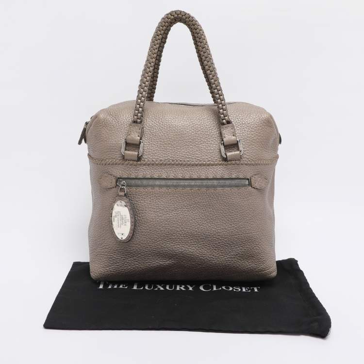 Pre Owned Fendi Beige Selleria Leather Satchel