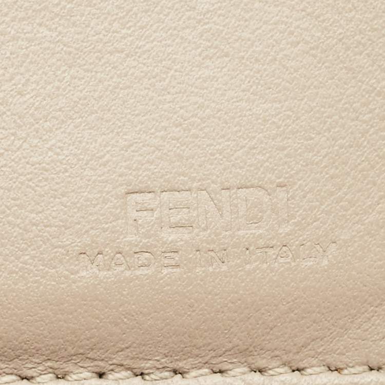 Pre Owned Fendi Black Leather Accordion Flap Bifold Wallet