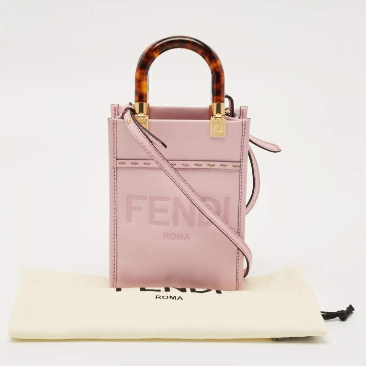 Pre Owned Fendi Light Purple Leather Mini Sunshine Crossbody Bag