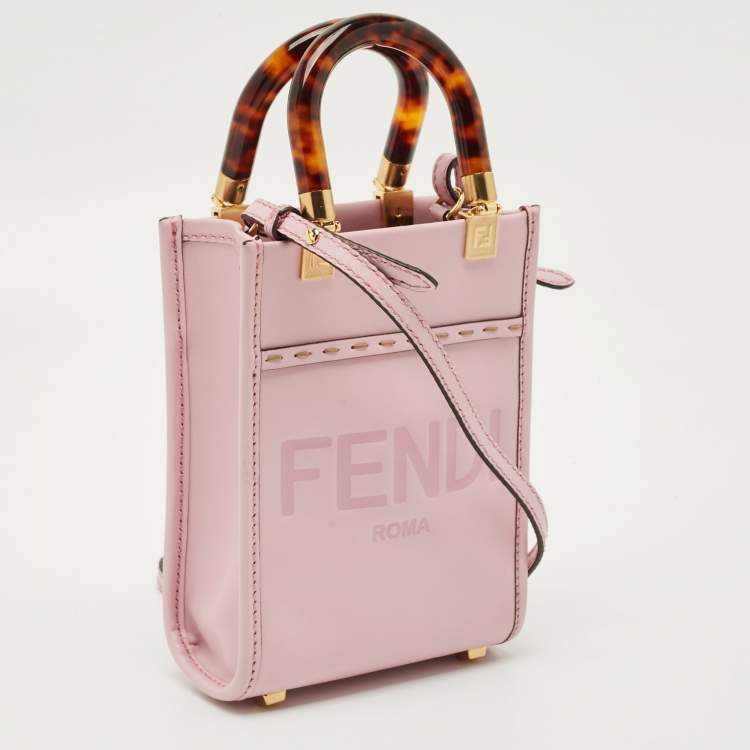 Pre Owned Fendi Light Purple Leather Mini Sunshine Crossbody Bag