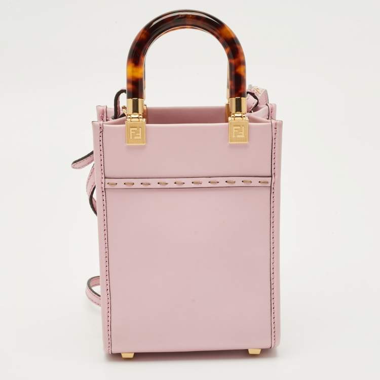 Pre Owned Fendi Light Purple Leather Mini Sunshine Crossbody Bag