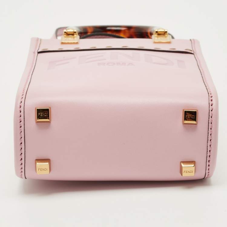 Pre Owned Fendi Light Purple Leather Mini Sunshine Crossbody Bag