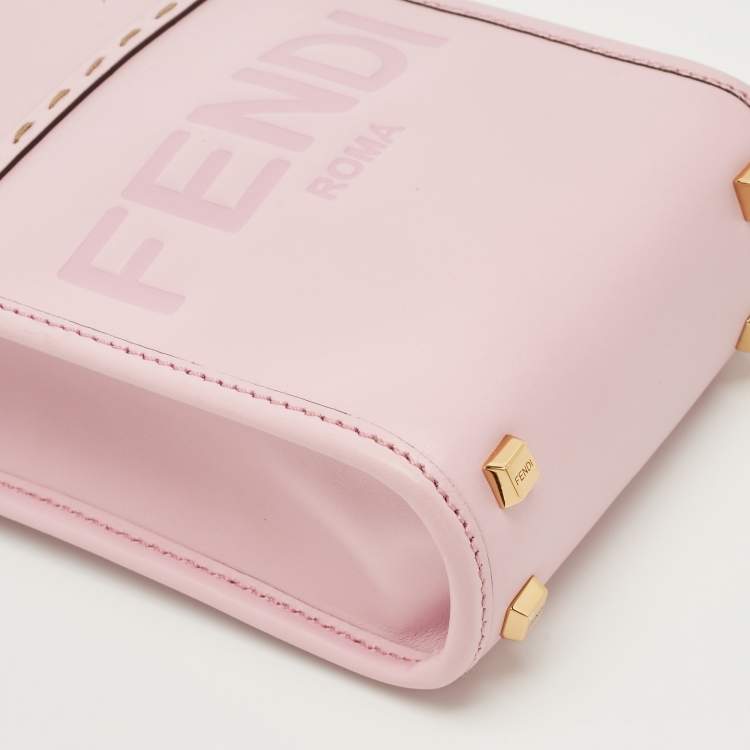 Pre Owned Fendi Light Purple Leather Mini Sunshine Crossbody Bag