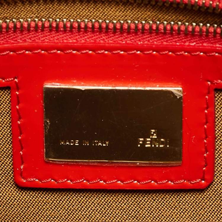 Pre Owned Fendi Orange Patent Leather Mama Forever Shoulder Bag
