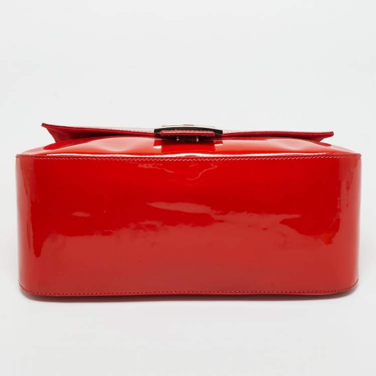 Pre Owned Fendi Orange Patent Leather Mama Forever Shoulder Bag