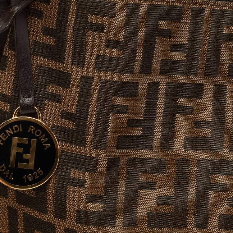Pre Owned Fendi Tobacco Zucca Canvas and Leather Chef Tote