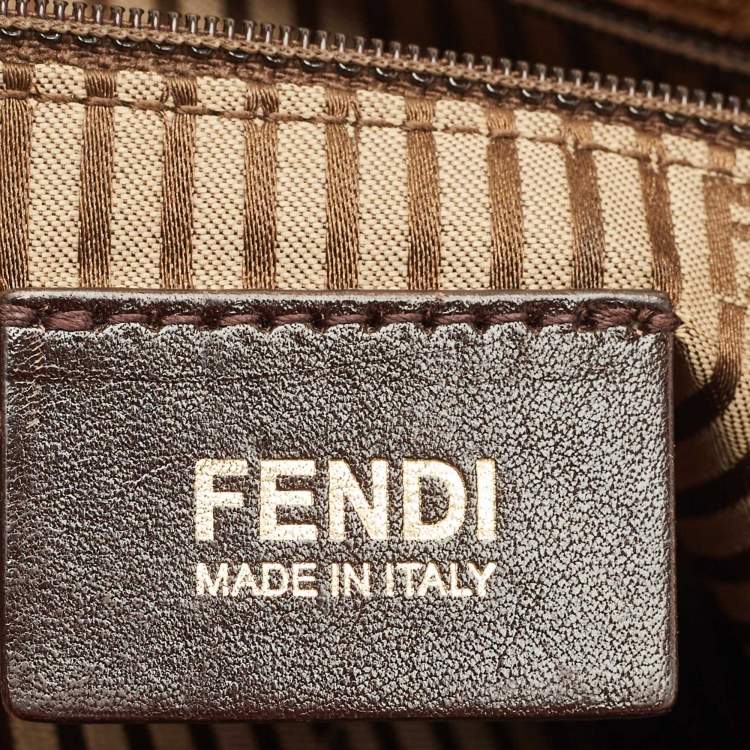 Pre Owned Fendi Yellow Color Block Leather Medium Anna Shoulder Bag