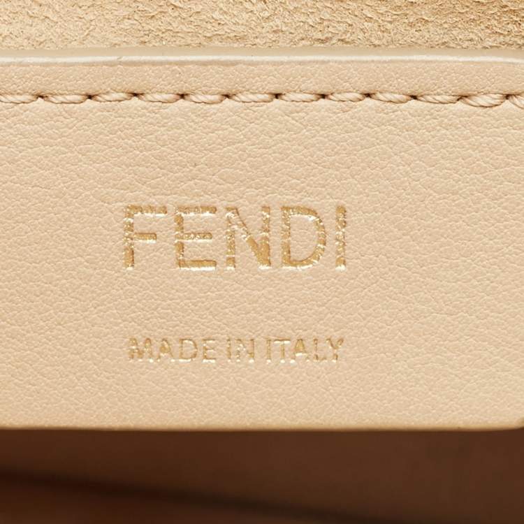 Pre Owned Fendi Brown Leather Medium Scalloped Kan I Shoulder Bag