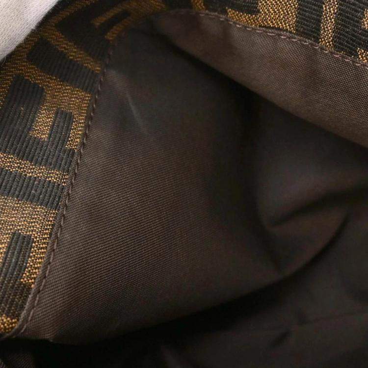 Pre Owned Fendi Zucca Mamma Brown Canvas Baguette Bag
