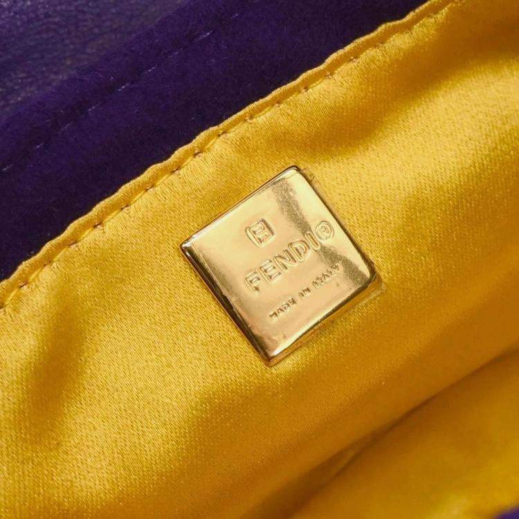 Pre Owned Fendi Mini Purple Suede Handbag